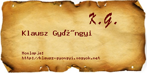 Klausz Gyöngyi névjegykártya