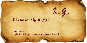 Klausz Gyöngyi névjegykártya