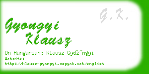 gyongyi klausz business card